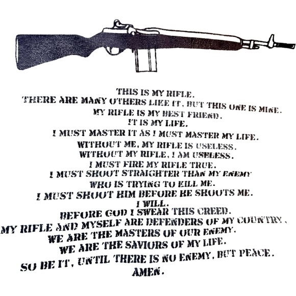 Vintage Rifleman’s Creed T-Shirt Men’s Army Green 4XL Gilden Cotton RARE - Picture 5 of 5